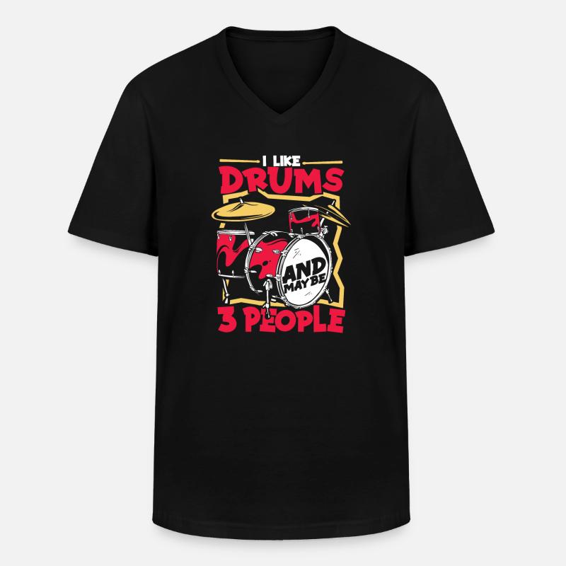 Drums Drummer Drum Drummer - Men's V-Neck T-Shirt - black