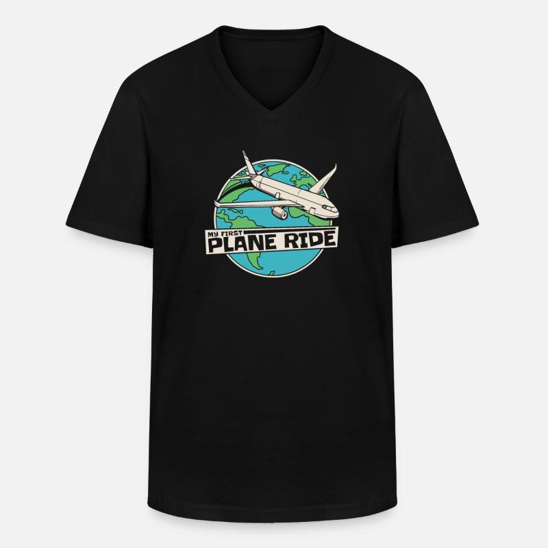 Flugzeug Erster Flug Fliegen - Männer-T-Shirt mit V-Ausschnitt - Schwarz