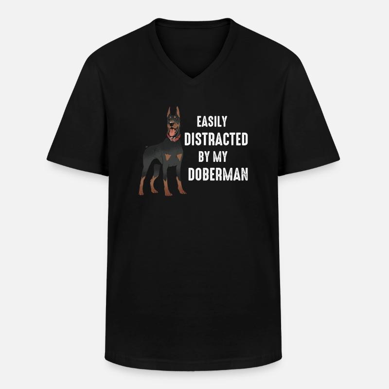 Dobermann Pinscher Hund - Männer-T-Shirt mit V-Ausschnitt - Schwarz