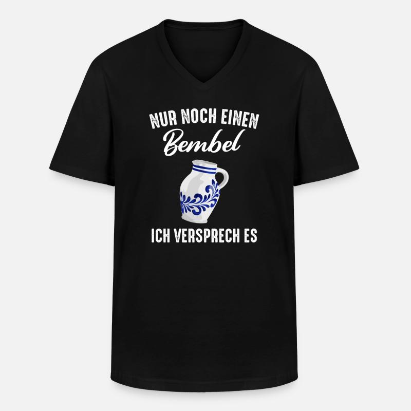 Bembel Äppler Ebbelwoi Äppelwoi - Männer-T-Shirt mit V-Ausschnitt - Schwarz