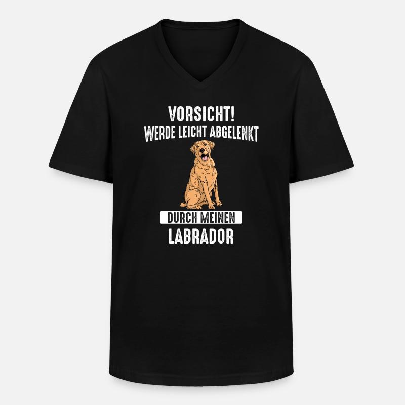 Labrador Hund - Männer-T-Shirt mit V-Ausschnitt - Schwarz