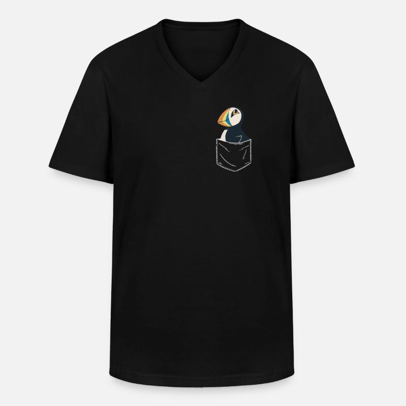 Papageientaucher Seevögel Puffin - Männer-T-Shirt mit V-Ausschnitt - Schwarz