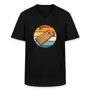 Cornhole Bean Bag Cornhole Joueur - T-shirt col V Homme - noir - Devant - AI Model Male 178 dark (178cm)