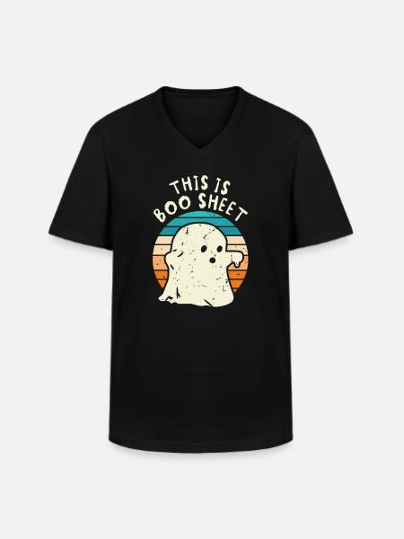 This is Boo Sheet - Men's V-Neck T-Shirt - black