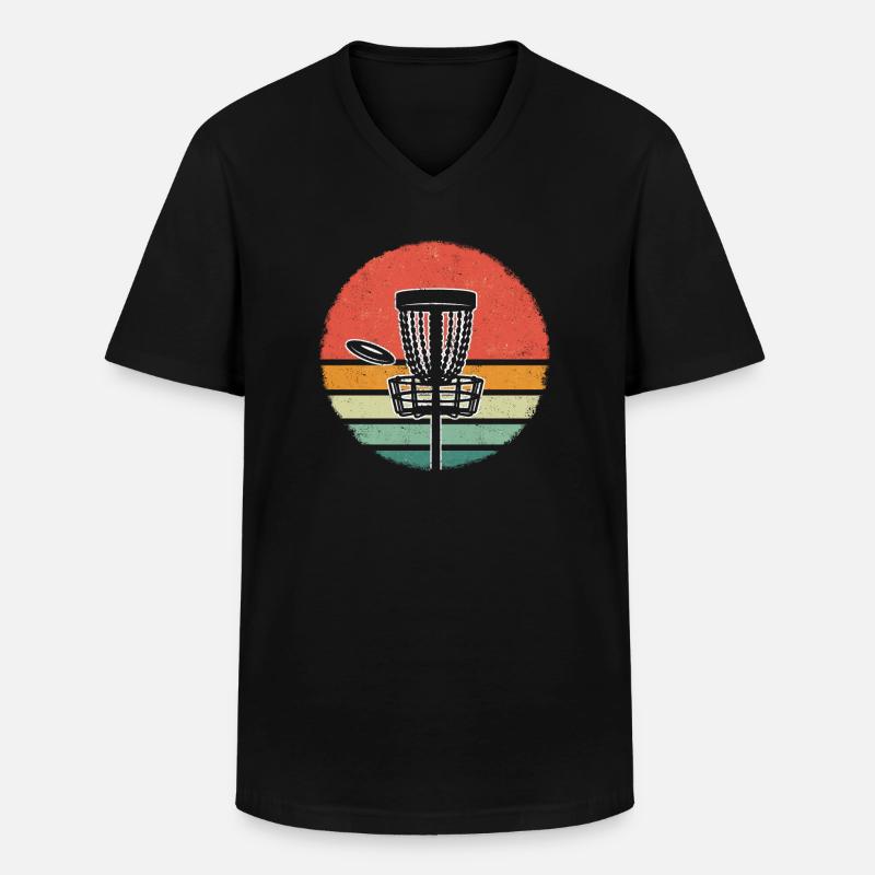 Frisbee Disc Golf - Männer-T-Shirt mit V-Ausschnitt - Schwarz