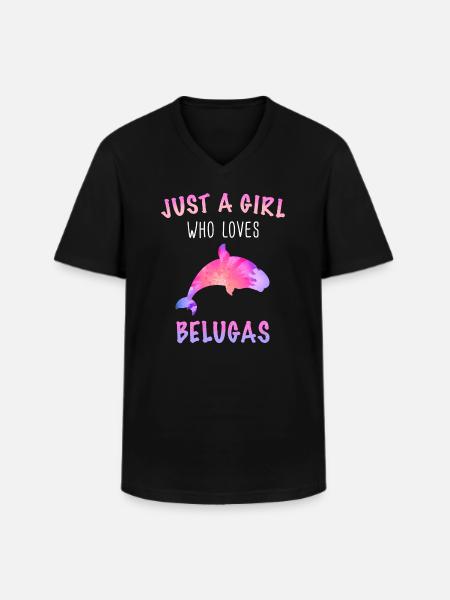 Bélugas Océan Bélugas Baleines - T-shirt col V Homme - noir