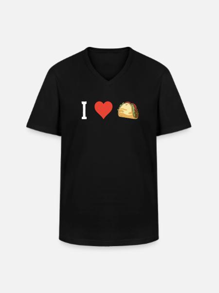 Taco Tacos mexicansk mad Mexico - Klassisk herre T-shirt med V-udskæring - sort