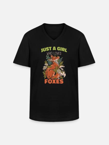 Fuchs Füchse Tier - Männer-T-Shirt mit V-Ausschnitt - Schwarz