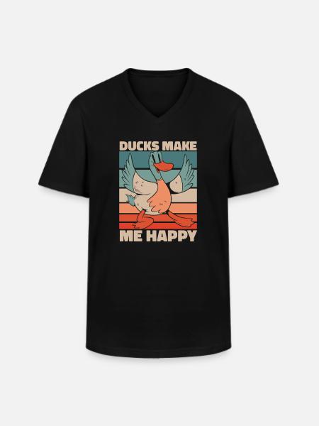 Duck Duck Bird Animal Quack - Men's V-Neck T-Shirt - black