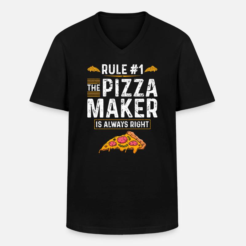 Pizza Baker Männer Pizzabäcker - Männer-T-Shirt mit V-Ausschnitt - Schwarz