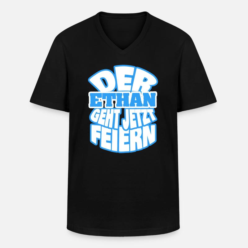Party Feiern it Ethan - Männer-T-Shirt mit V-Ausschnitt - Schwarz