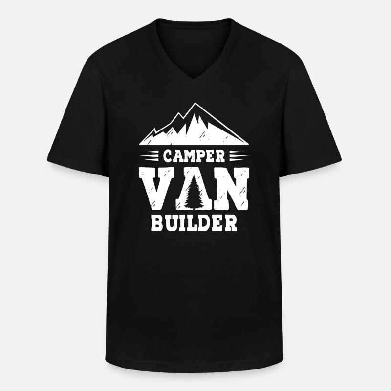Camper Van Builder - Männer-T-Shirt mit V-Ausschnitt - Schwarz