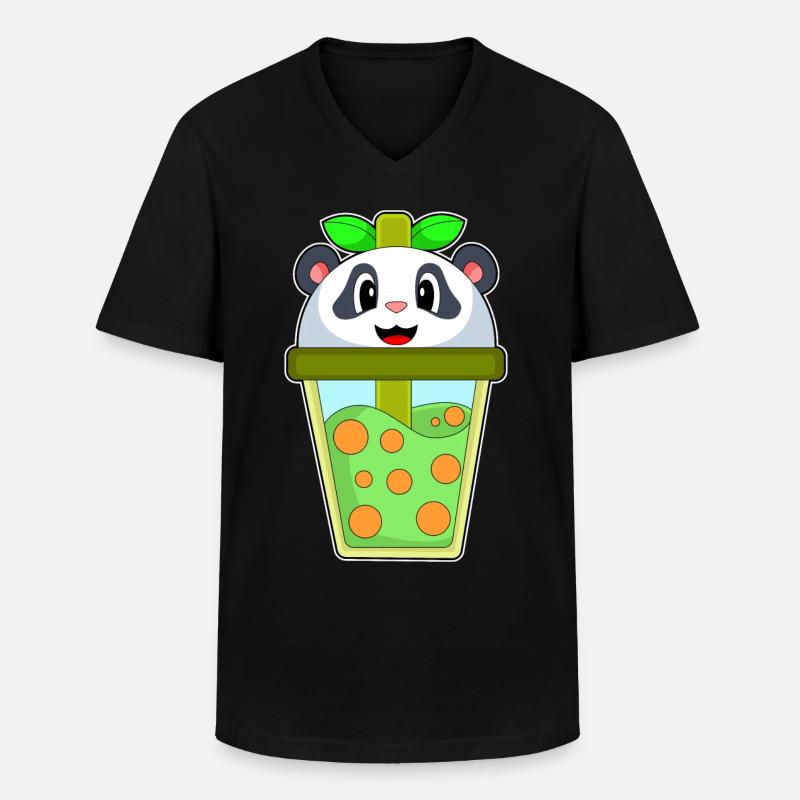 Panda Bubble Tea - Men's V-Neck T-Shirt - black