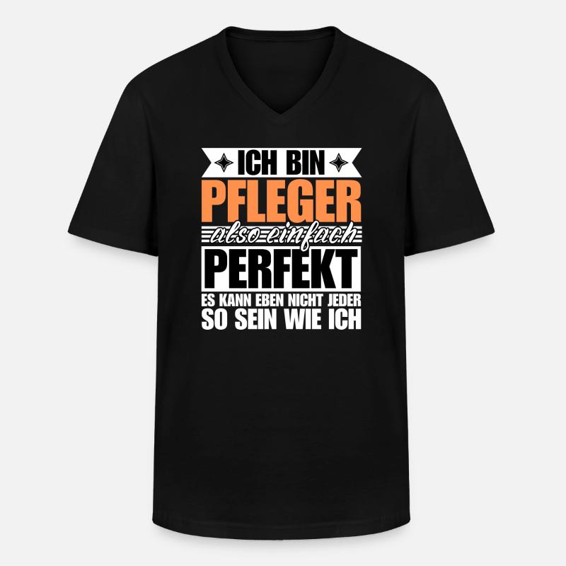 Perfekter Pfleger - Männer-T-Shirt mit V-Ausschnitt - Schwarz