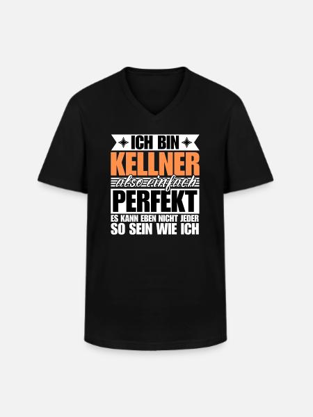Perfekter Kellner - Männer-T-Shirt mit V-Ausschnitt - Schwarz