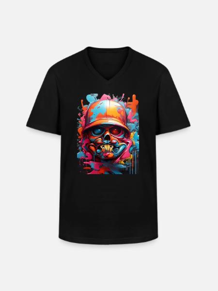 Graffiti style3 - Men's V-Neck T-Shirt - black