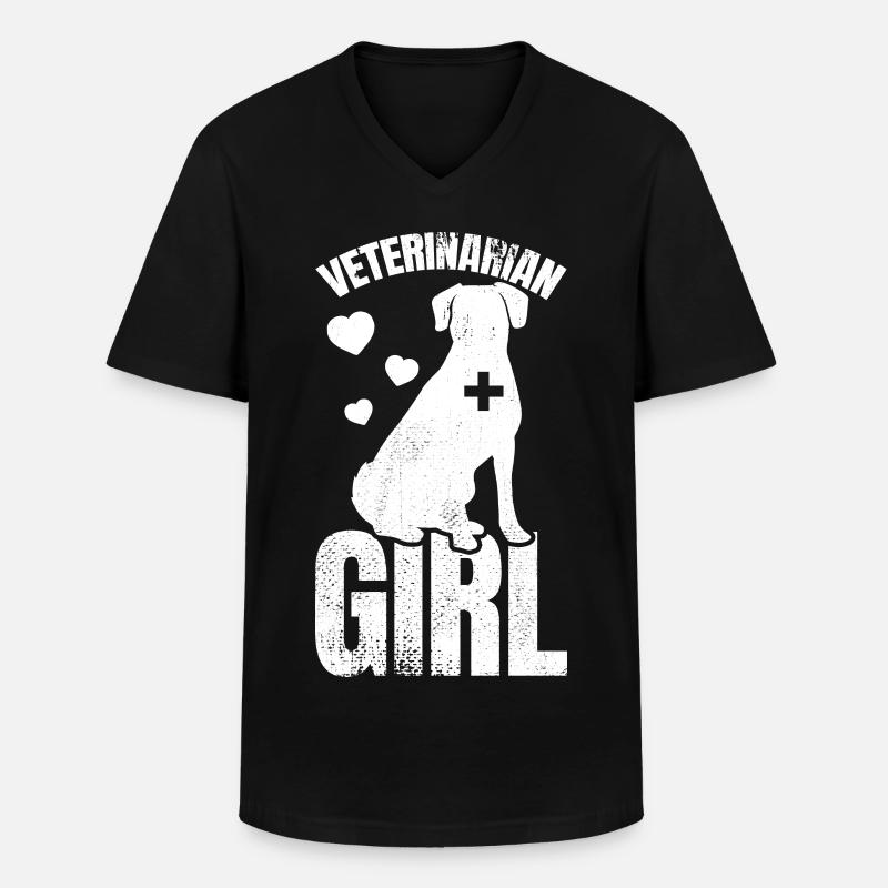 Tierärztin - Männer-T-Shirt mit V-Ausschnitt - Schwarz