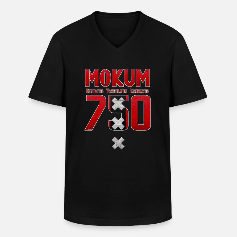 Amsterdam 750 HVB - Männer-T-Shirt mit V-Ausschnitt - Schwarz