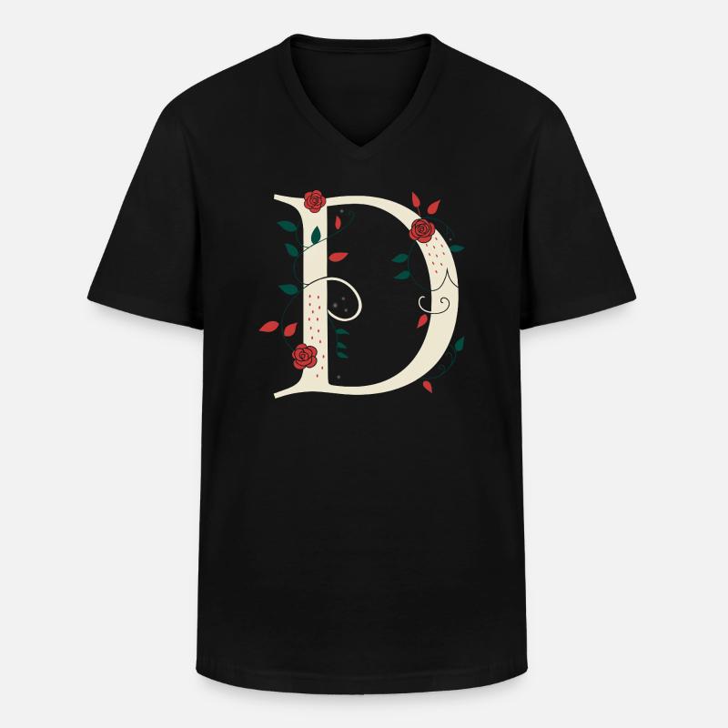 Buchstabe D Monogramm Retro - Männer-T-Shirt mit V-Ausschnitt - Schwarz
