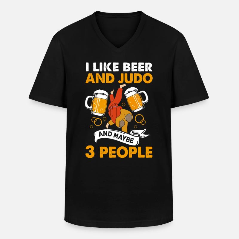 Judo - Männer-T-Shirt mit V-Ausschnitt - Schwarz