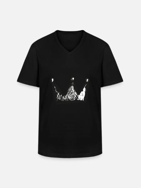 Crown Queen King Sketch - Men's V-Neck T-Shirt - black