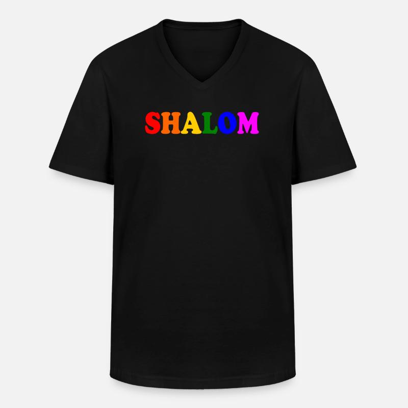 Shalom - Männer-T-Shirt mit V-Ausschnitt - Schwarz
