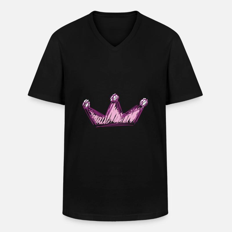Königin Krone Niedlich - Männer-T-Shirt mit V-Ausschnitt - Schwarz