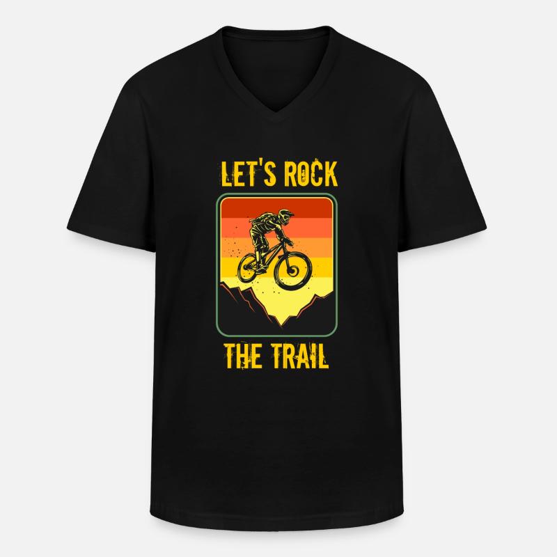 Downhill - Männer-T-Shirt mit V-Ausschnitt - Schwarz