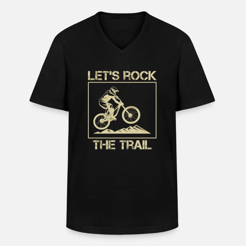 Downhill - Männer-T-Shirt mit V-Ausschnitt - Schwarz