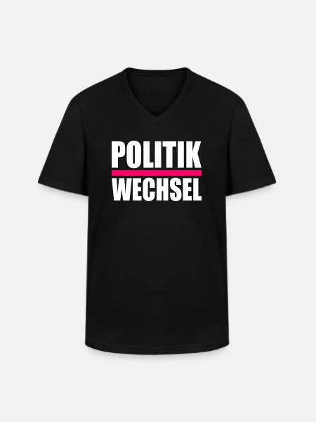 politikwechsel - Männer-T-Shirt mit V-Ausschnitt - Schwarz