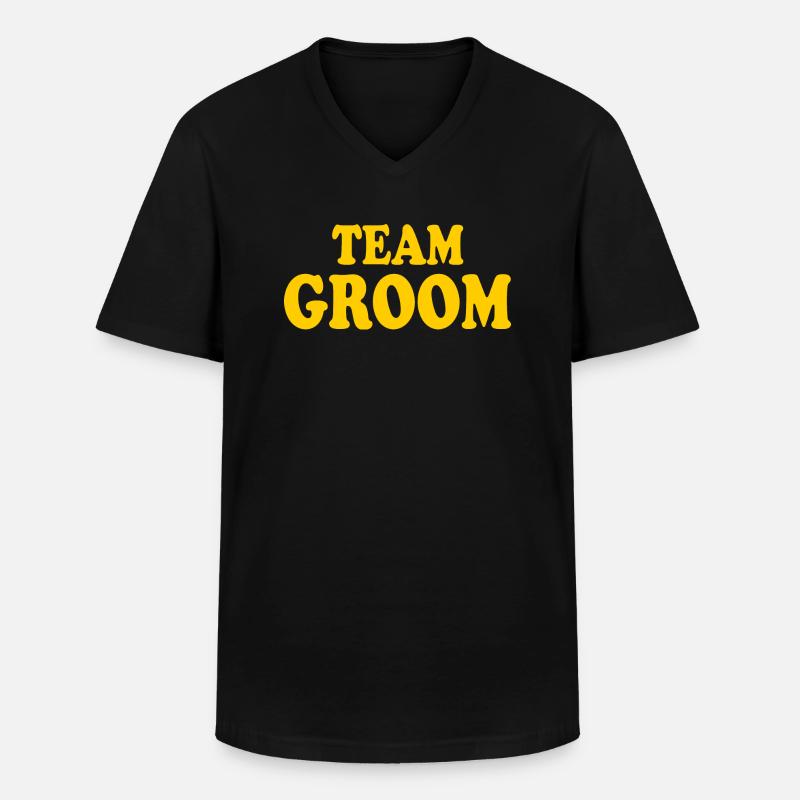 Team groom - Männer-T-Shirt mit V-Ausschnitt - Schwarz