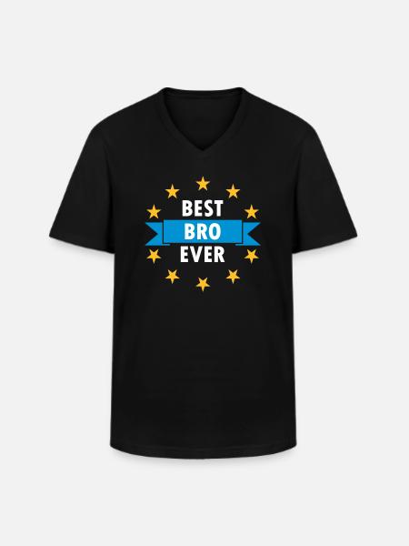 Best bro ever (banners, stars) - Men's V-Neck T-Shirt - black