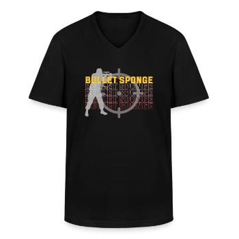 Gaming shirts Bullet Sponge - Men's V-Neck T-Shirt - black - Front - AI Model Male 178 dark (178cm)