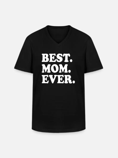 Best mom ever - Klassisk herre T-shirt med V-udskæring - sort