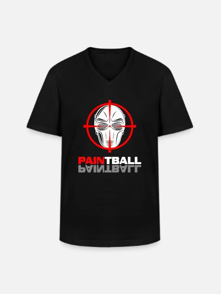 paintball paintballer gotcha - Klassiek mannen T-shirt met V-hals - zwart