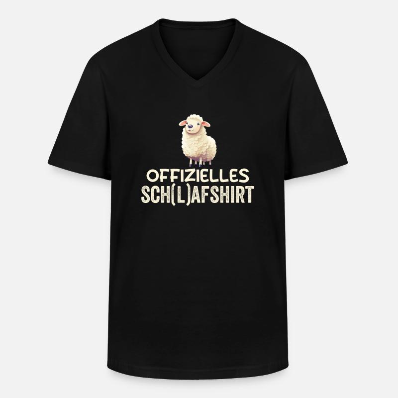 Schlafschatz Schaf - Männer-T-Shirt mit V-Ausschnitt - Schwarz