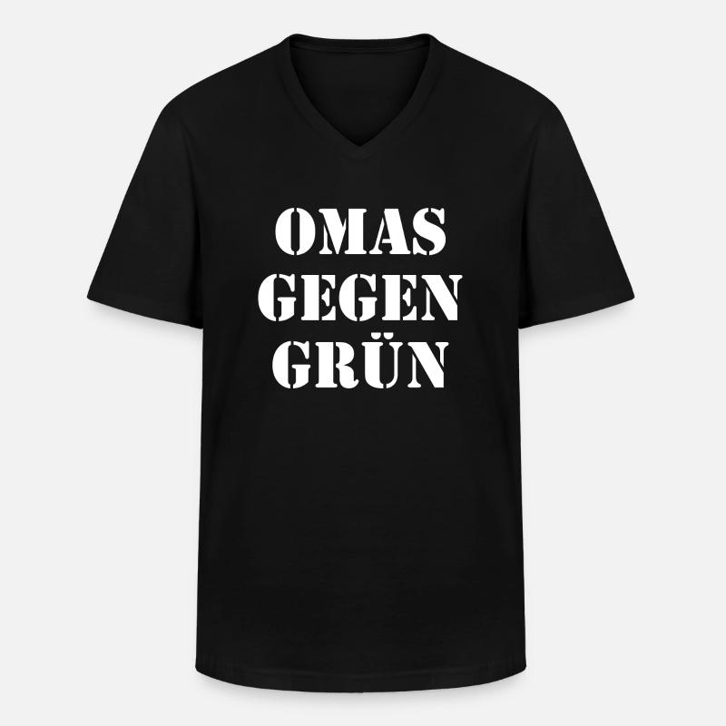 Omas gegen grün - Männer-T-Shirt mit V-Ausschnitt - Schwarz