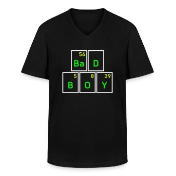 Bario, deuterio, boro, oxígeno, itrio - Camiseta con cuello de pico hombre - negro - delante - AI Model Male 178 dark (178cm)