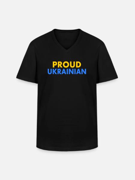 Proud ukrainian - Men's V-Neck T-Shirt - black