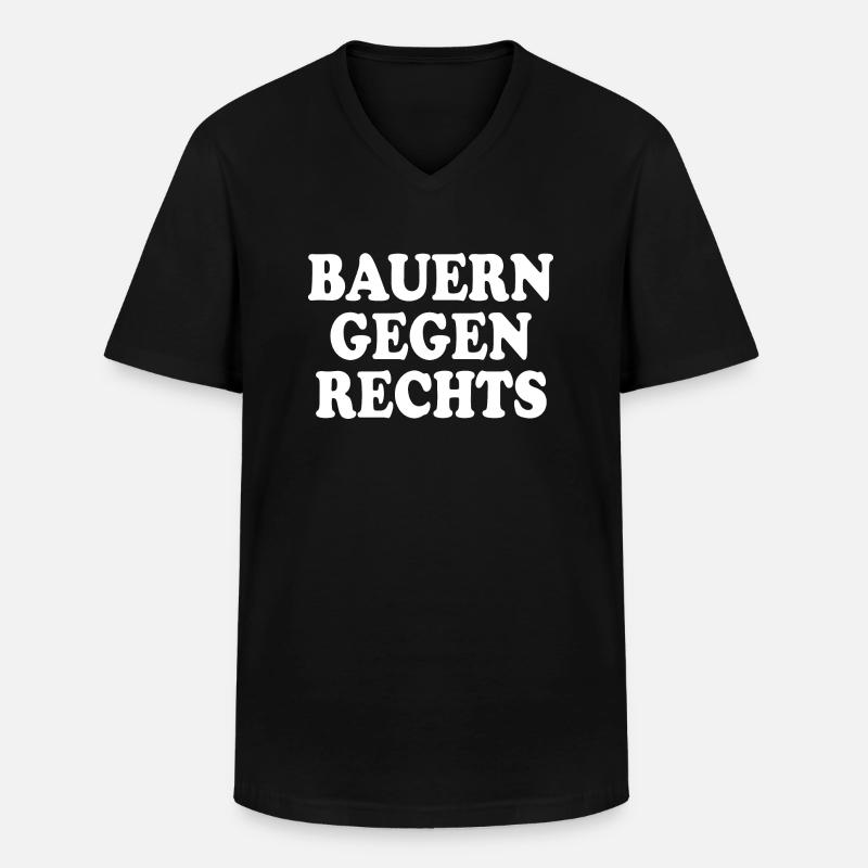 bauern gegen rechts - Männer-T-Shirt mit V-Ausschnitt - Schwarz