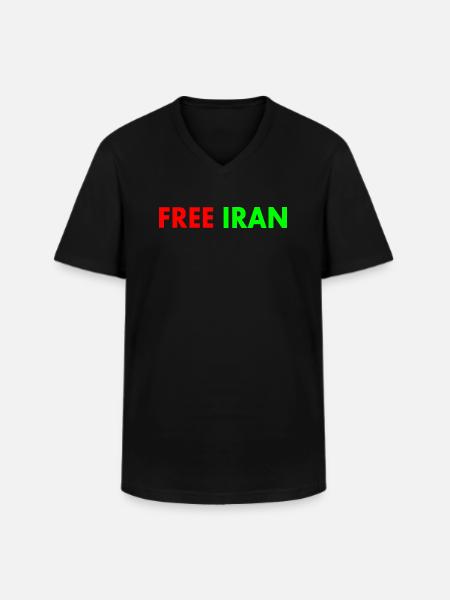 Free iran - Men's V-Neck T-Shirt - black