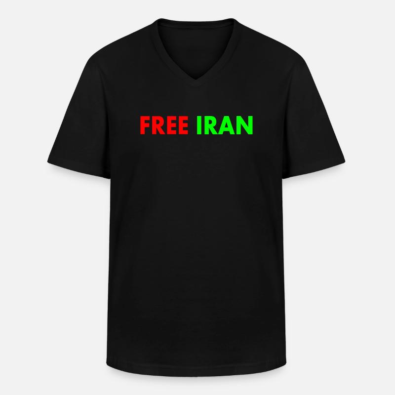 Free iran - Männer-T-Shirt mit V-Ausschnitt - Schwarz
