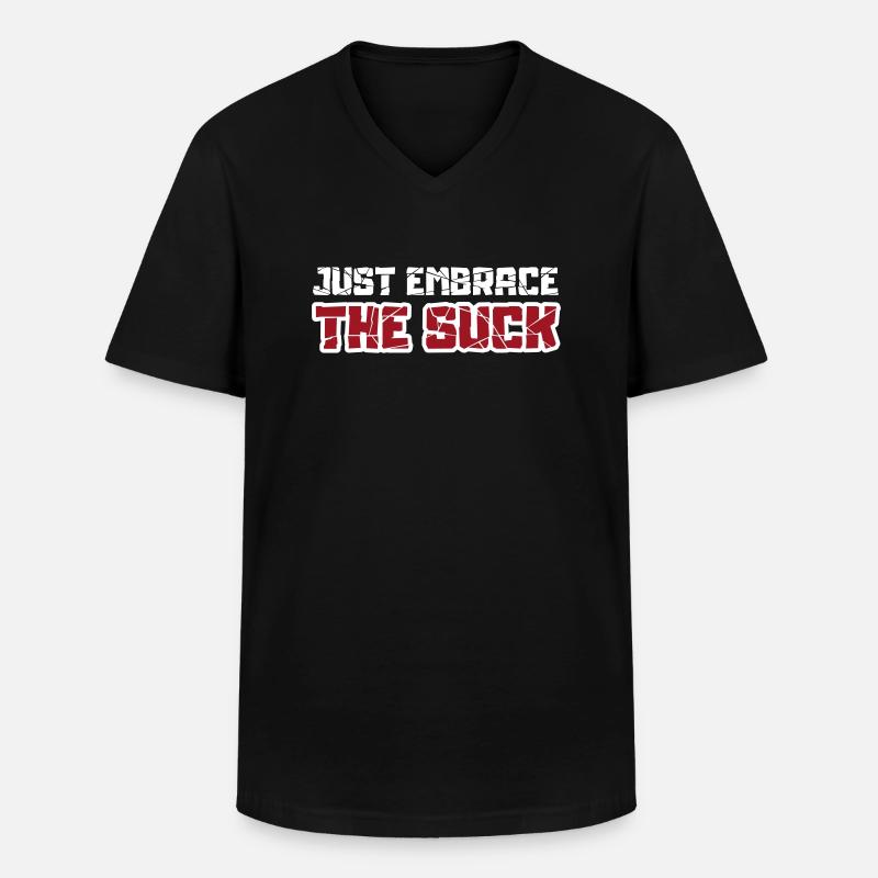 Embrassez simplement la succion - T-shirt col V Homme - noir