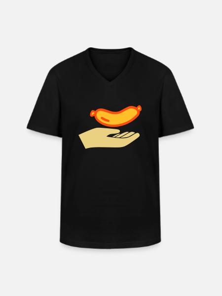 Handout sausages - Men's V-Neck T-Shirt - black