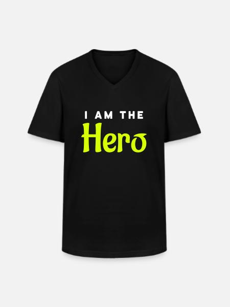 I'm the hero - Men's V-Neck T-Shirt - black