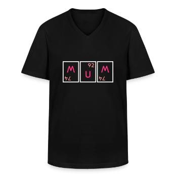 Mum (Wolfram verdreht, Uran, Wolfram verdreht) - Männer-T-Shirt mit V-Ausschnitt - Schwarz - Vorne - AI Model Male 178 dark (178cm)
