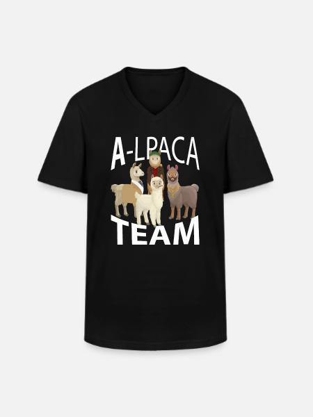 Alpacas Alpaca Team - Men's V-Neck T-Shirt - black