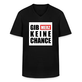 gib merz keine chance - Männer-T-Shirt mit V-Ausschnitt - Schwarz - Vorne - AI Model Male 178 dark (178cm)