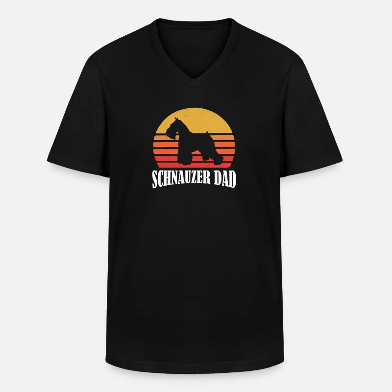 Schnauzer - Männer-T-Shirt mit V-Ausschnitt - Schwarz