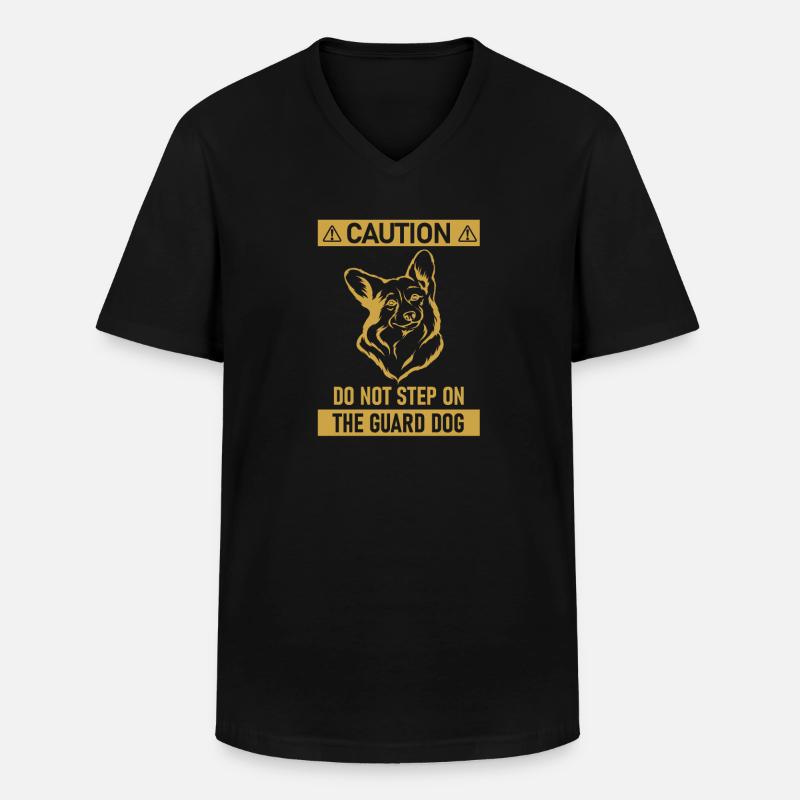 Corgi - Männer-T-Shirt mit V-Ausschnitt - Schwarz